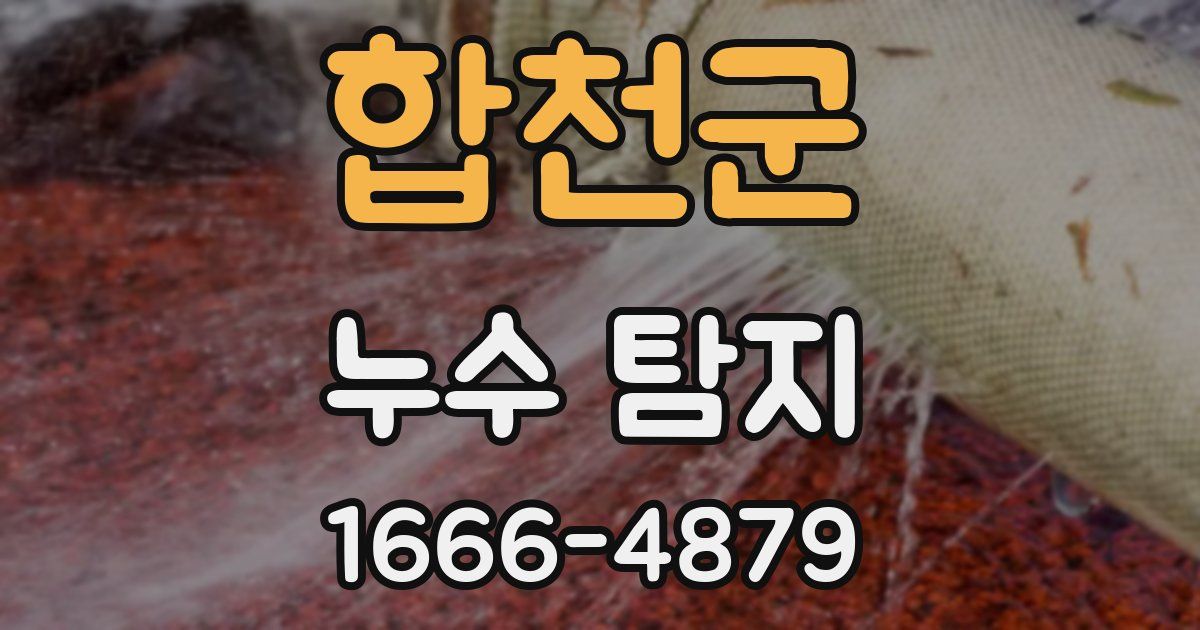 합천군 누수 탐지