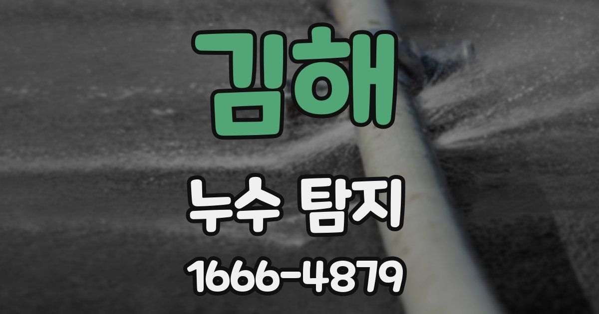 김해 누수 탐지