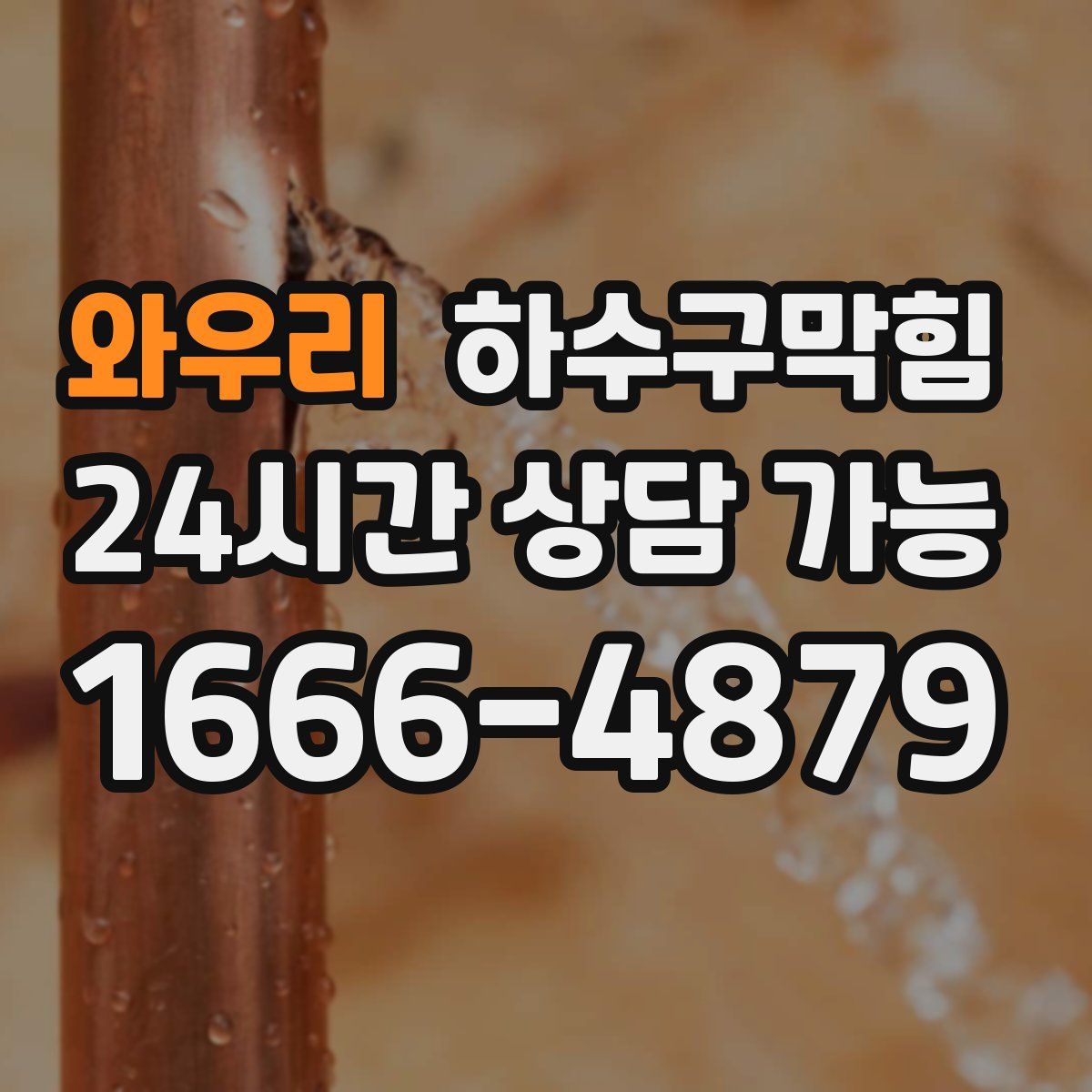 와우리 하수구막힘