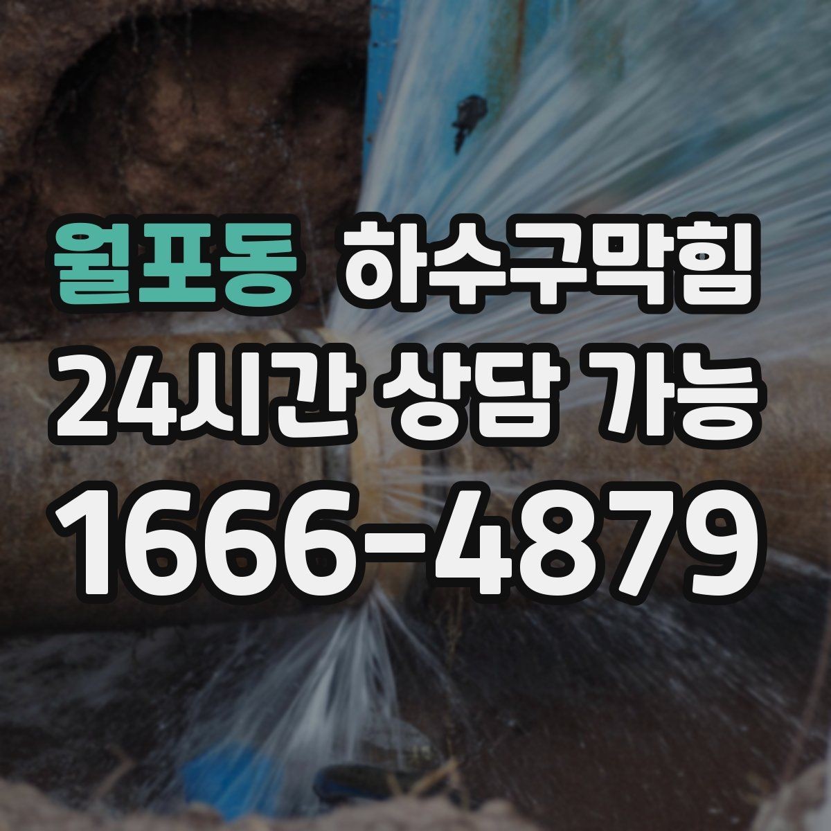월포동 하수구막힘 플로어 사인 밑자락이 말린 이야기