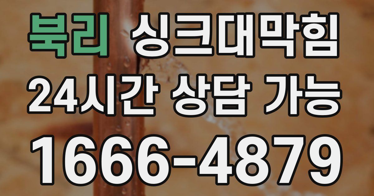 북리 싱크대 뚫기