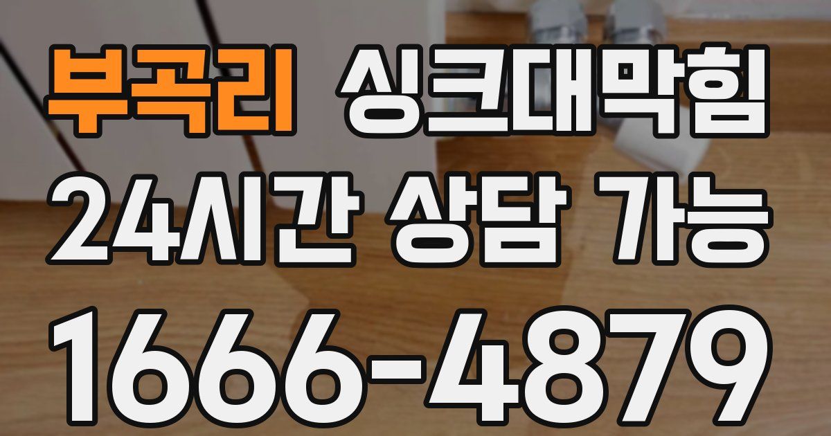 부곡리 싱크대 뚫기