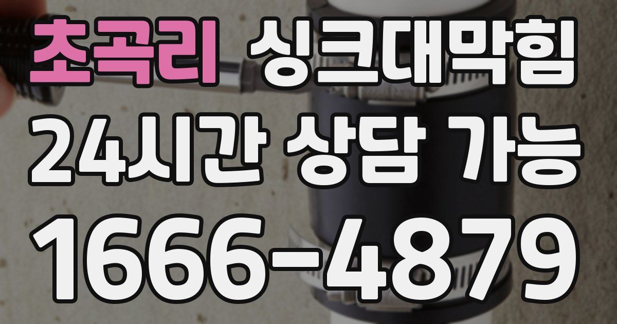 초곡리 싱크대 뚫기