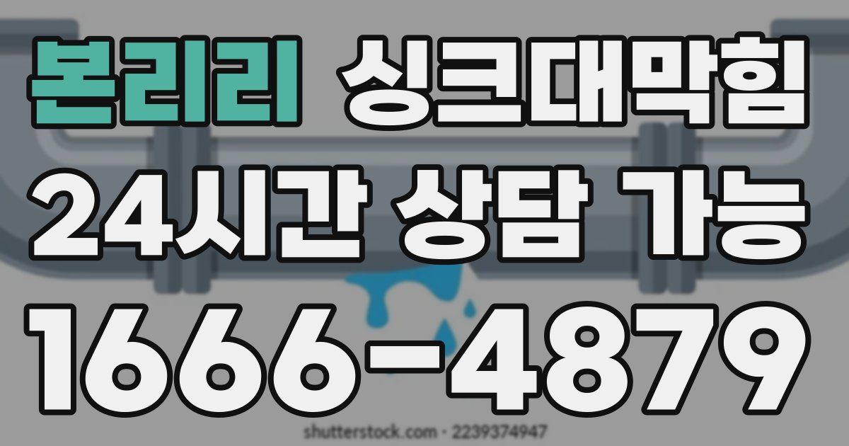 본리리 싱크대 뚫기