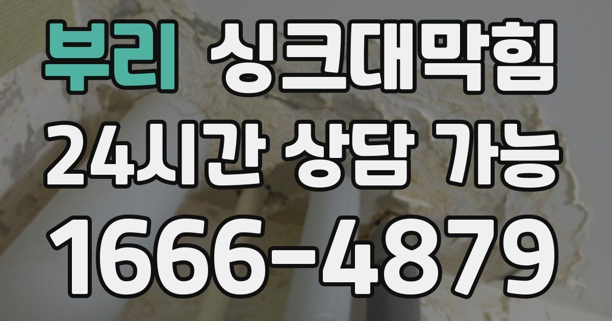 부리 싱크대 뚫기