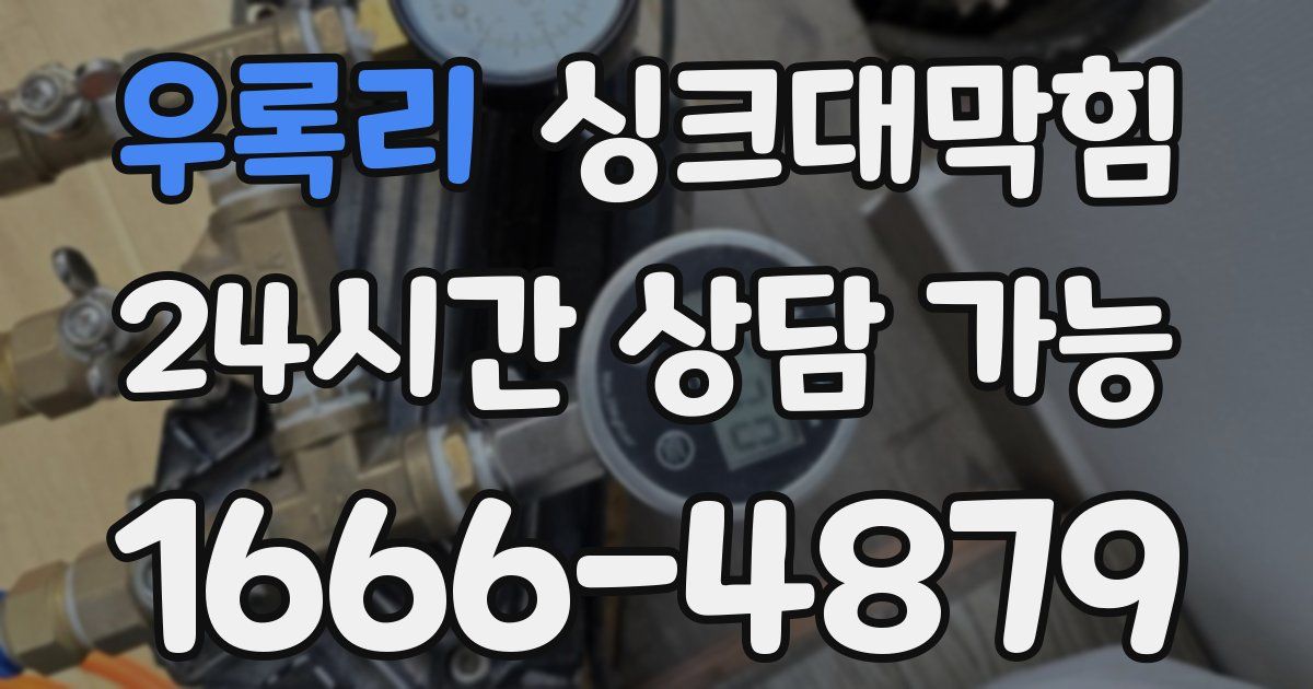 우록리 싱크대 뚫기