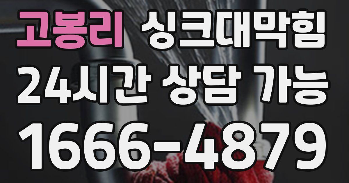 고봉리 싱크대 뚫기