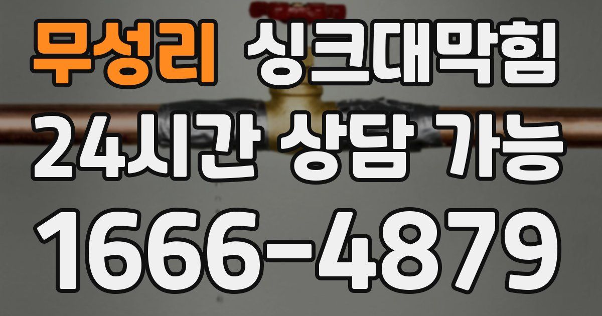 무성리 싱크대 뚫기