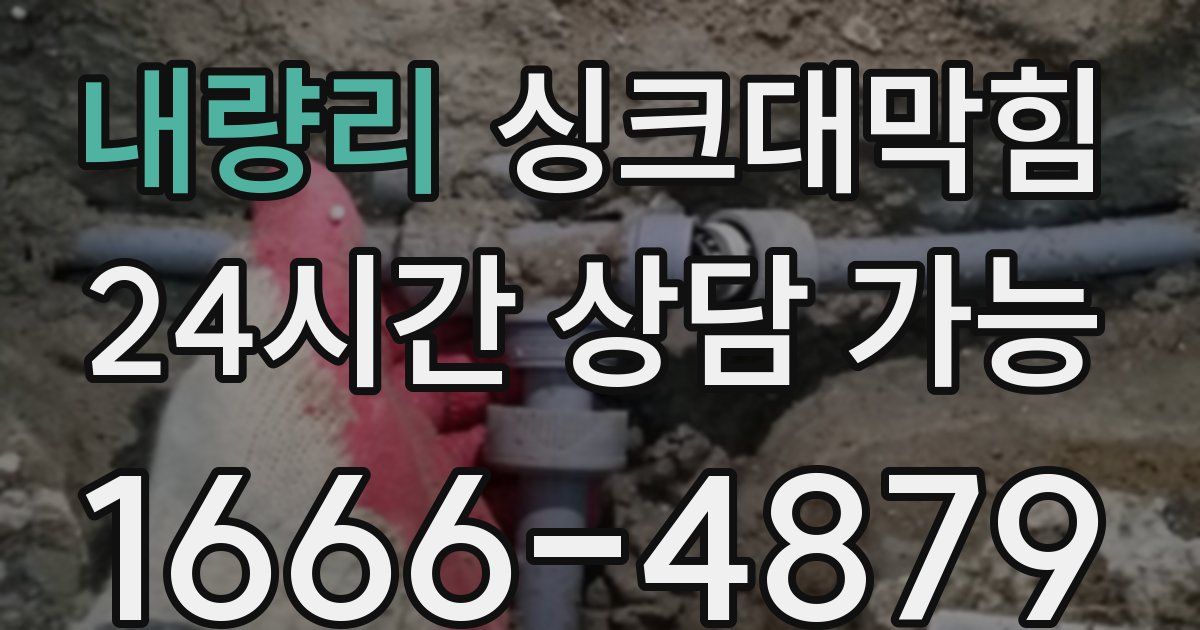 내량리 싱크대 뚫기