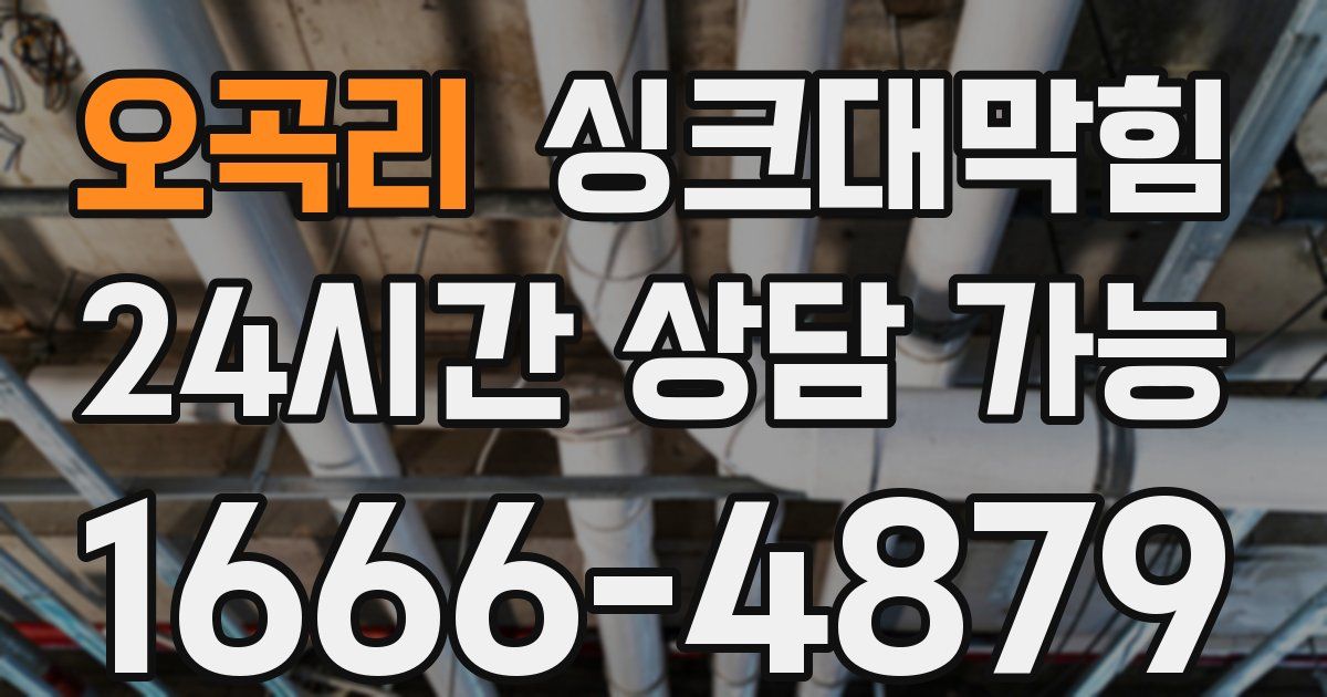 오곡리 싱크대 뚫기