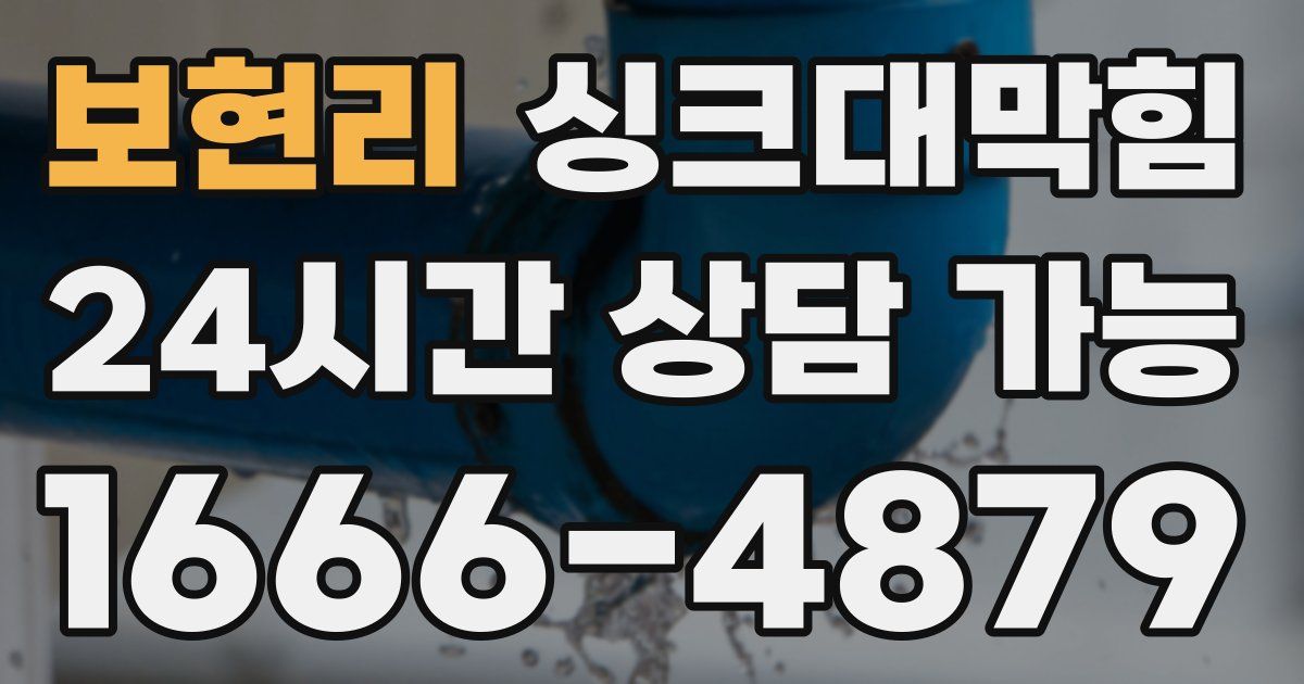 보현리 싱크대 뚫기