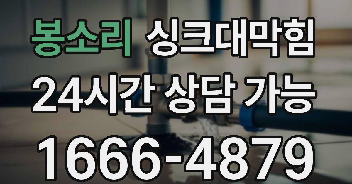 봉소리 싱크대 뚫기