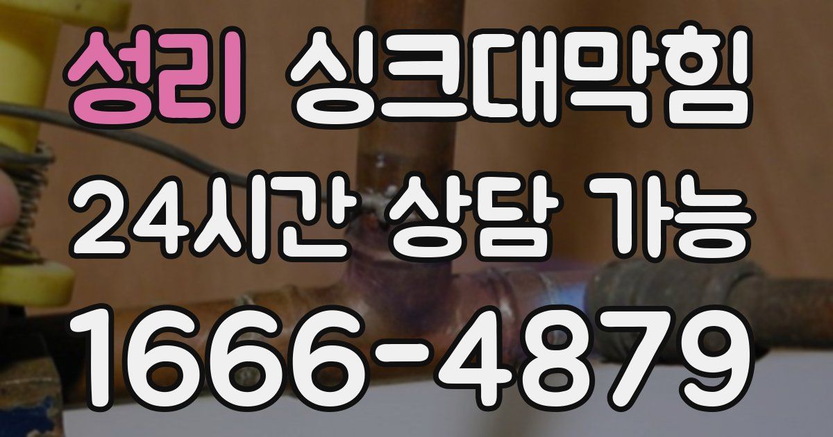 성리 싱크대 뚫기