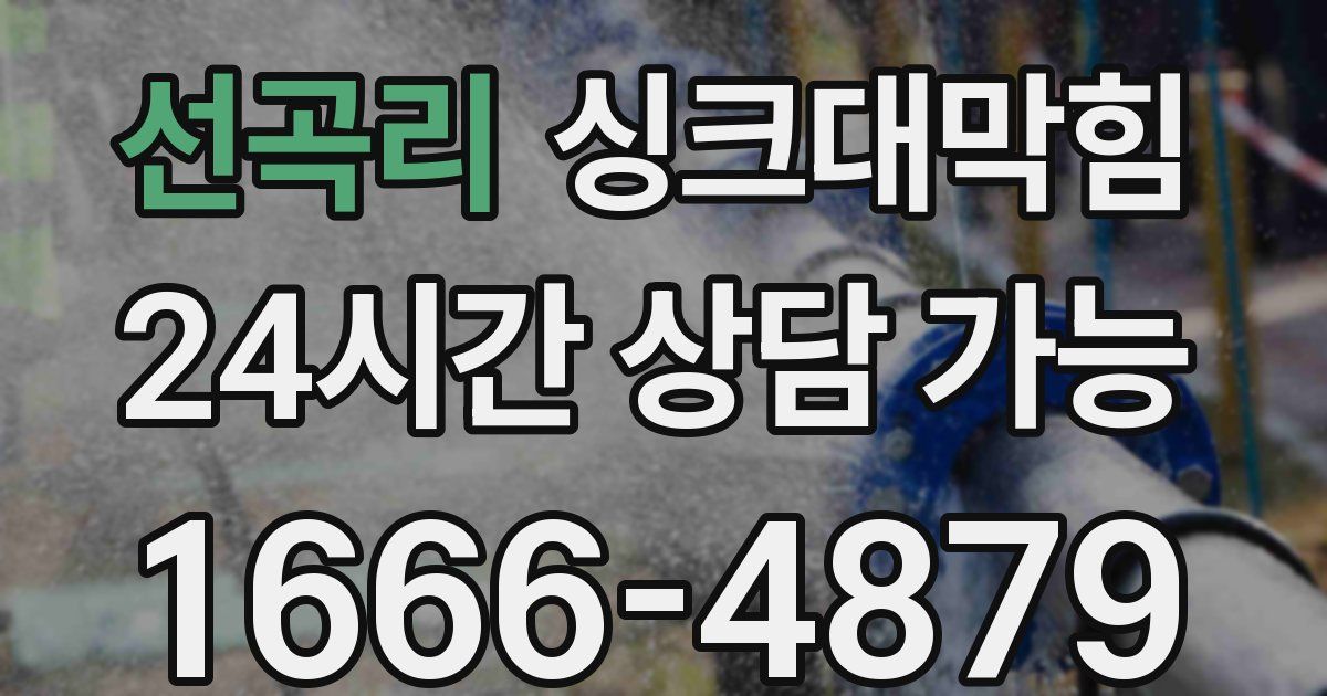 선곡리 싱크대 뚫기
