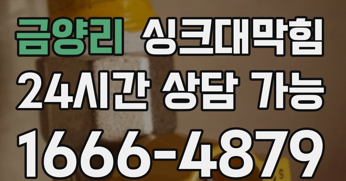 금양리 싱크대 뚫기