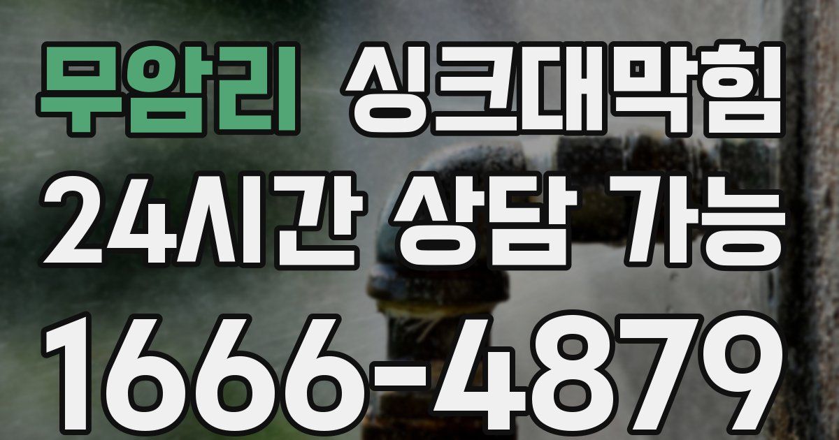 무암리 싱크대 뚫기