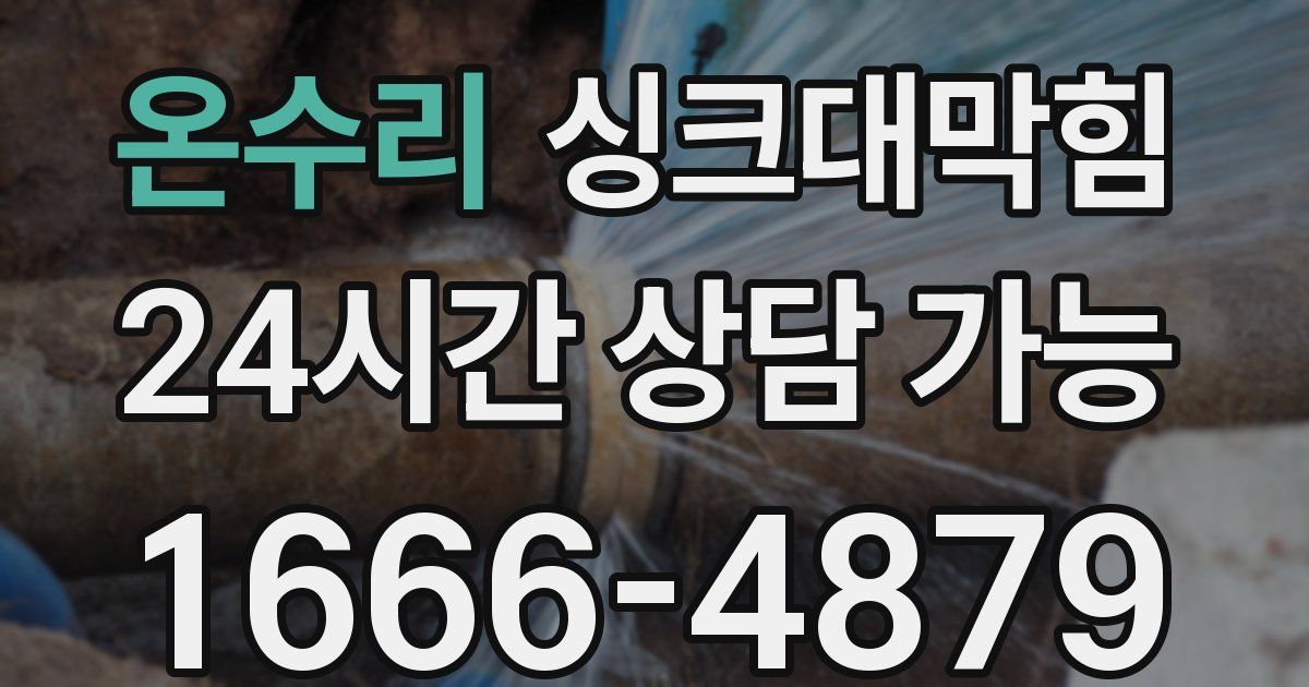 온수리 싱크대 뚫기
