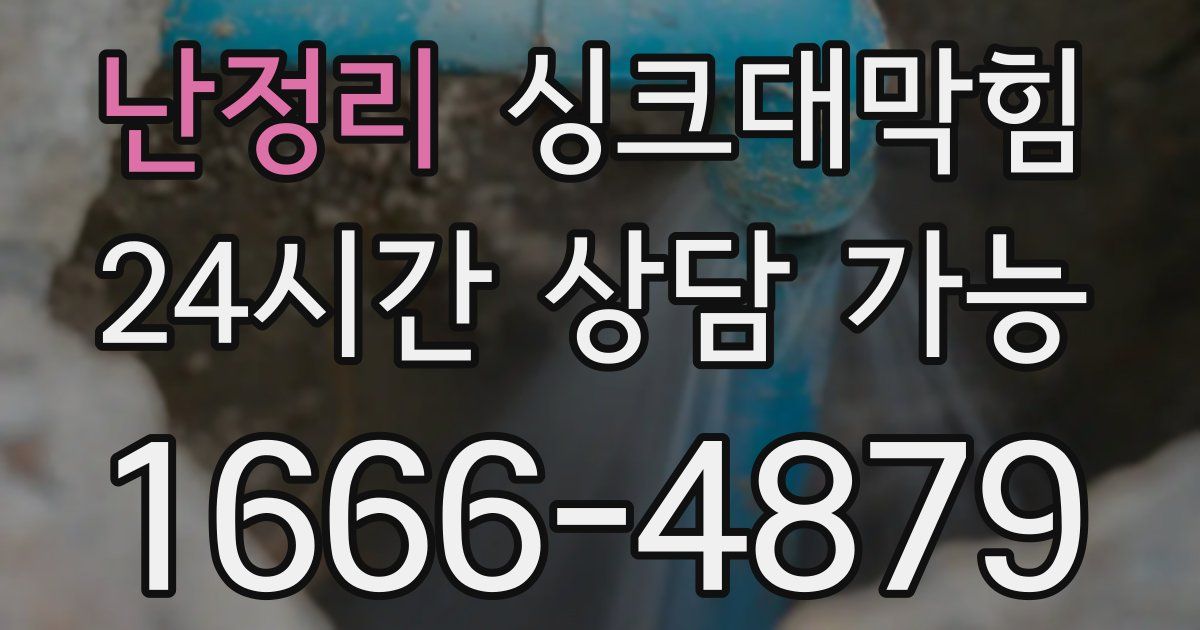난정리 싱크대 뚫기