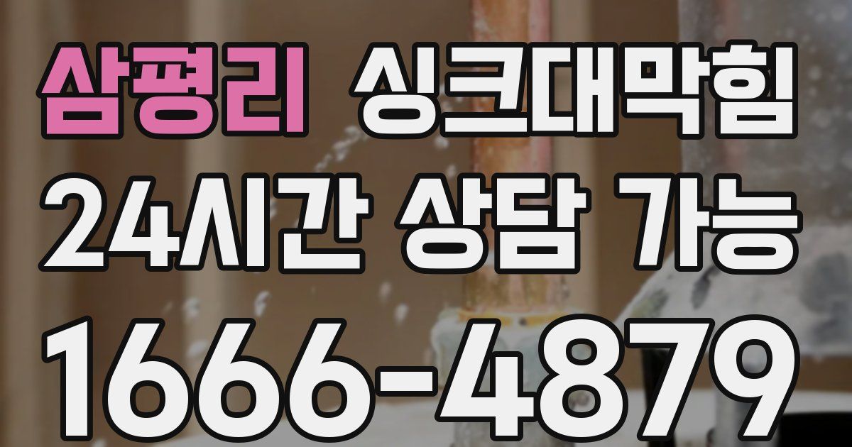 삼평리 싱크대 뚫기