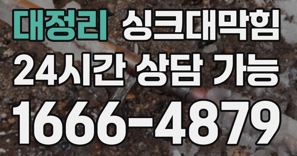 대정리 싱크대 뚫기