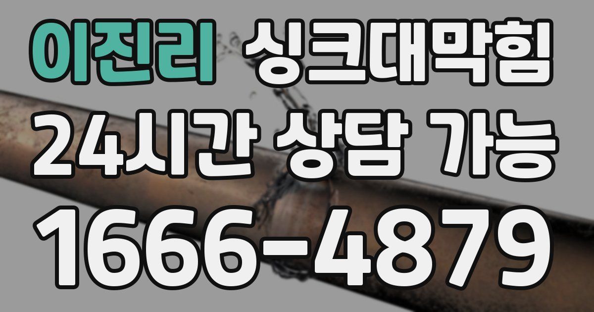 이진리 싱크대 뚫기