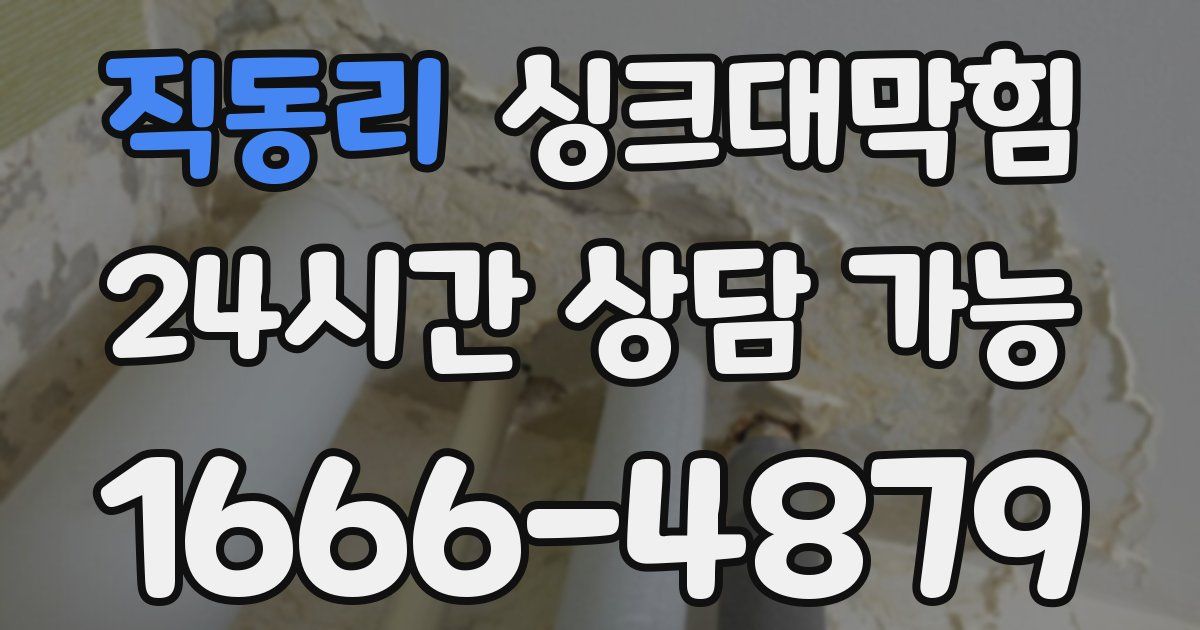 직동리 싱크대 뚫기