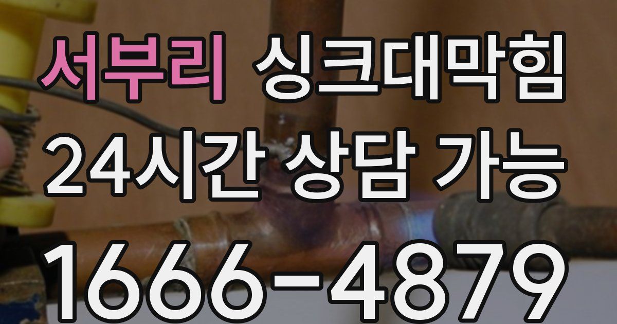 서부리 싱크대 뚫기