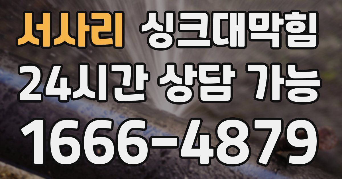 서사리 싱크대 뚫기