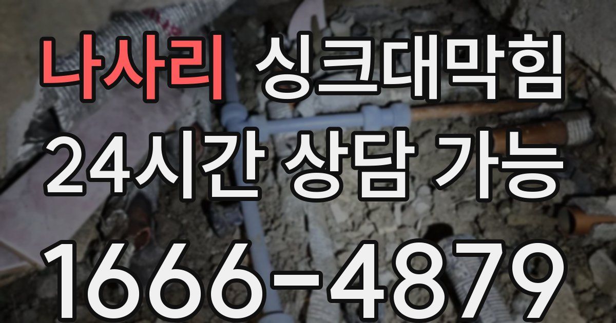 나사리 싱크대 뚫기