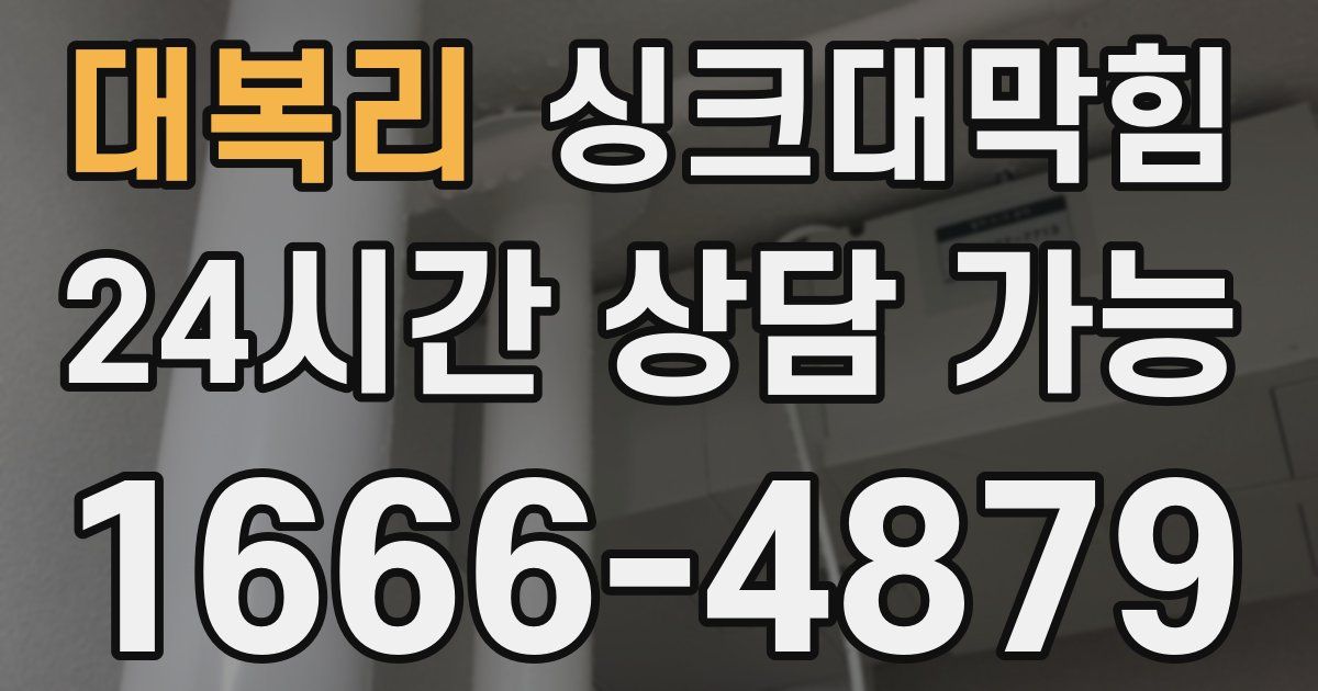 대복리 싱크대 뚫기
