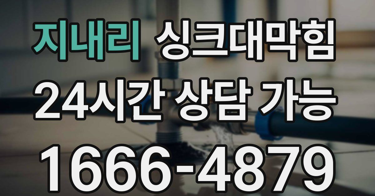 지내리 싱크대 뚫기