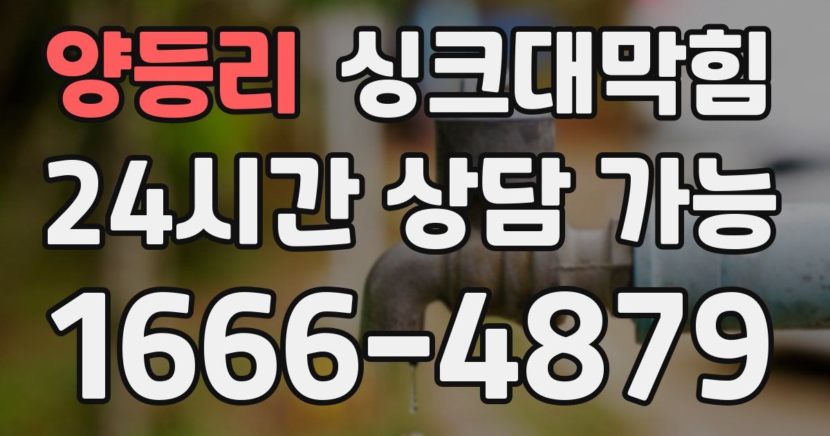 양등리 싱크대 뚫기