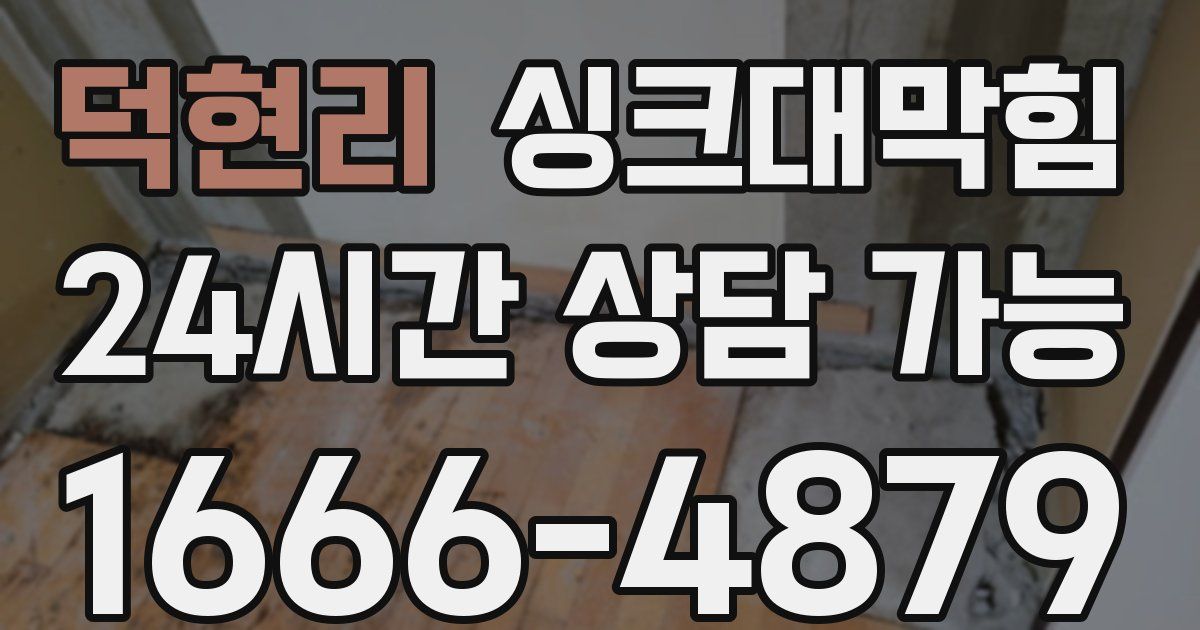 덕현리 싱크대 뚫기