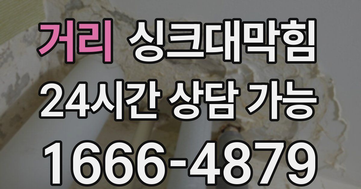 거리 싱크대 뚫기