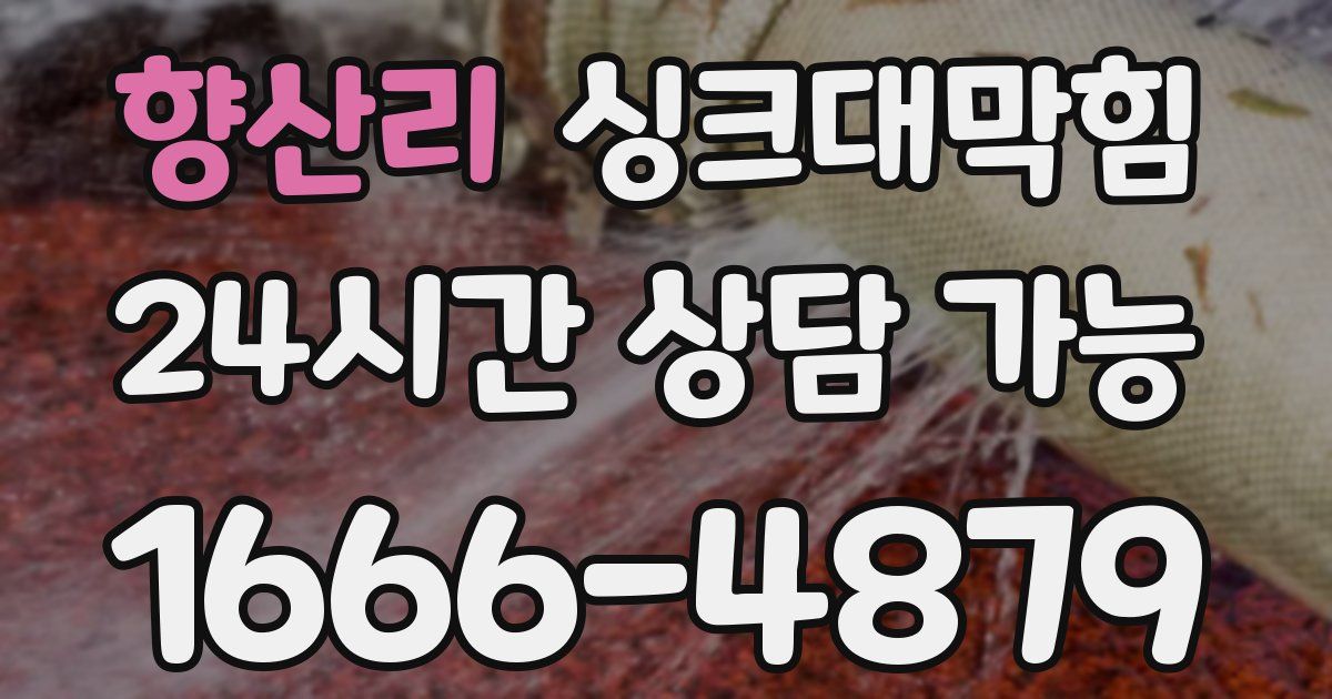 향산리 싱크대 뚫기