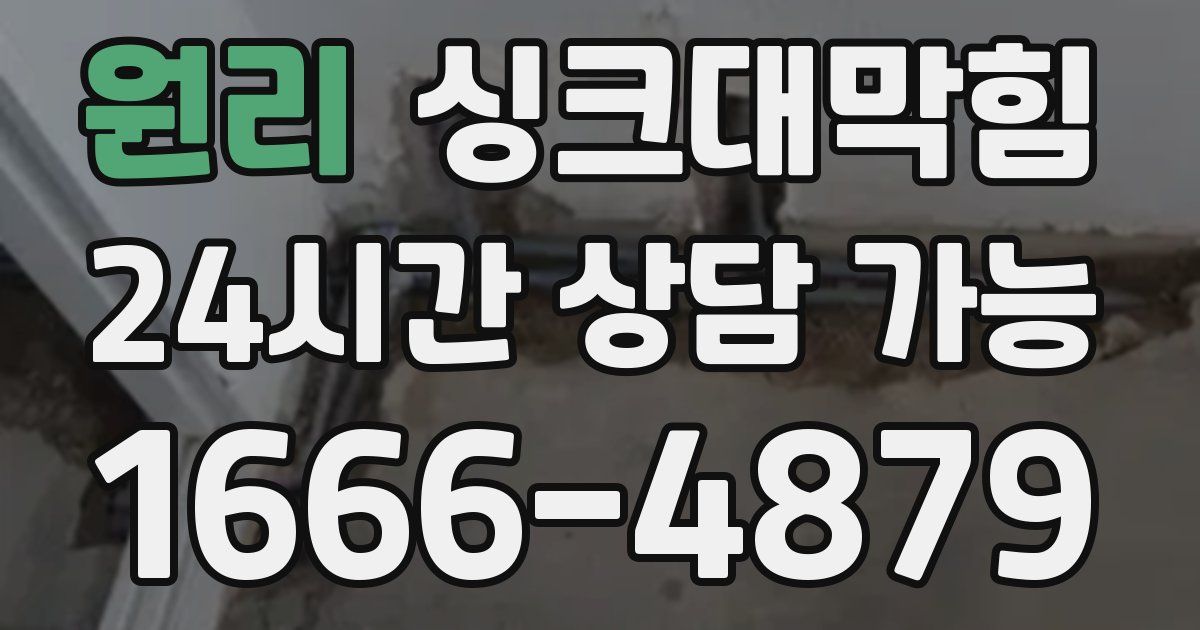 원리 싱크대 뚫기