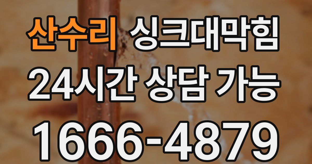 산수리 싱크대 뚫기