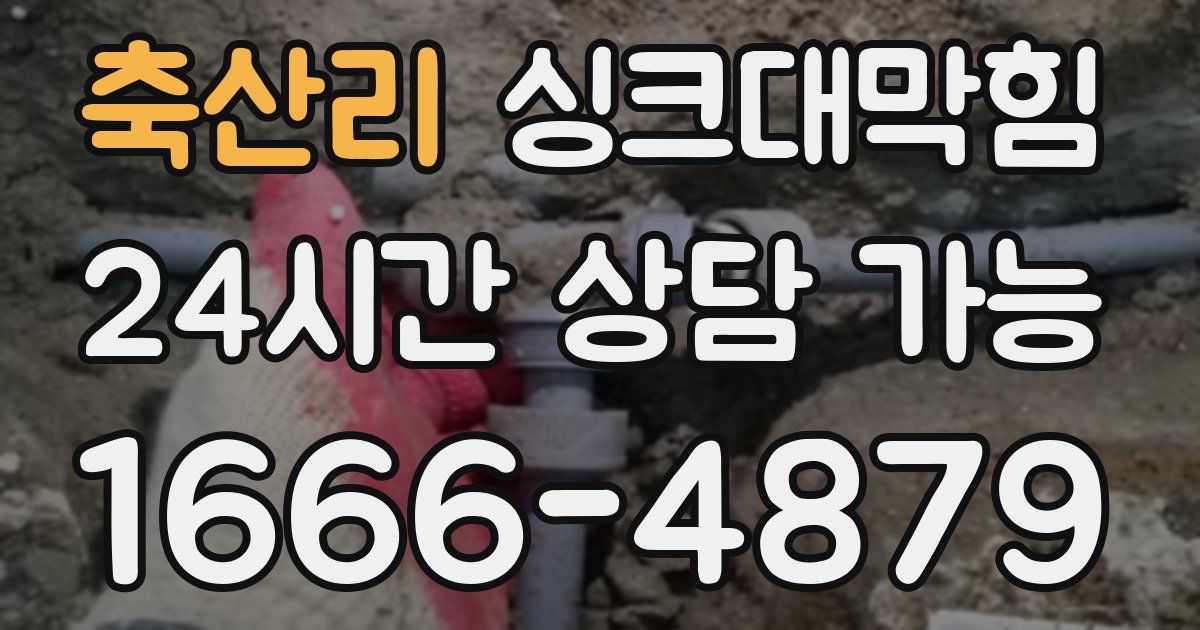 축산리 싱크대 뚫기