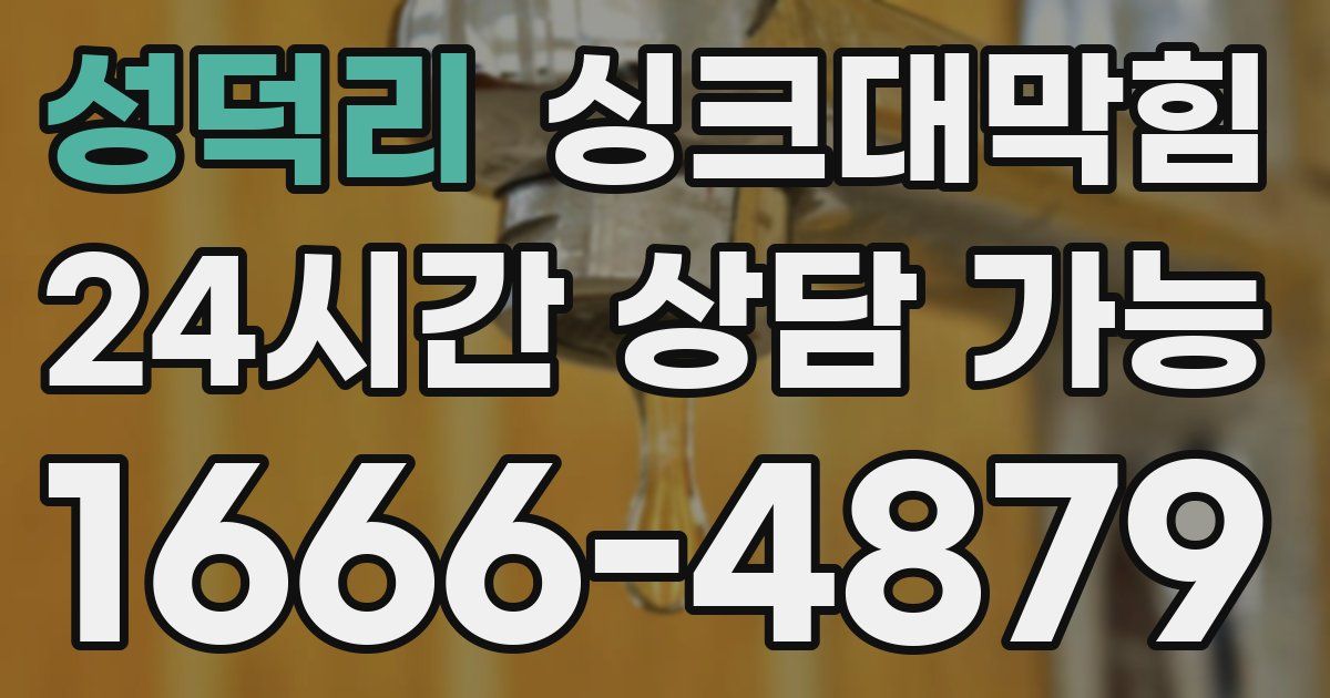 성덕리 싱크대 뚫기