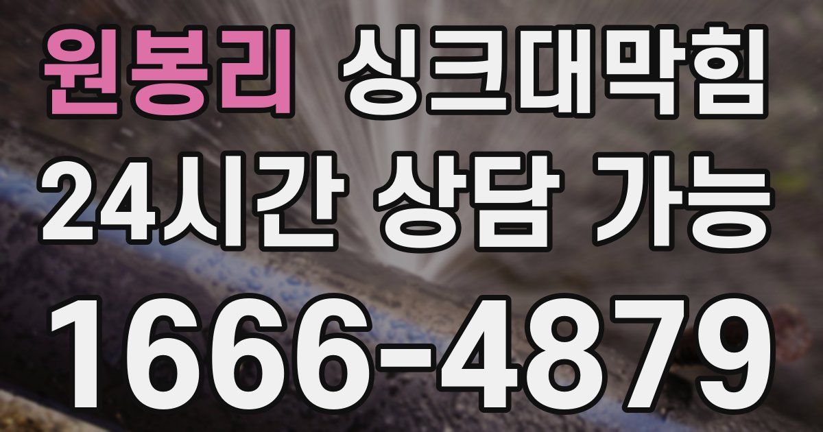 원봉리 싱크대 뚫기