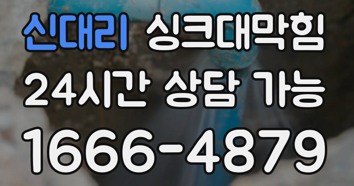 신대리 싱크대 뚫기