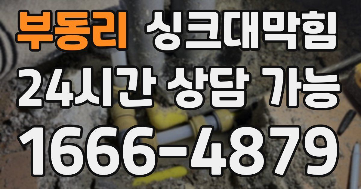 부동리 싱크대 뚫기