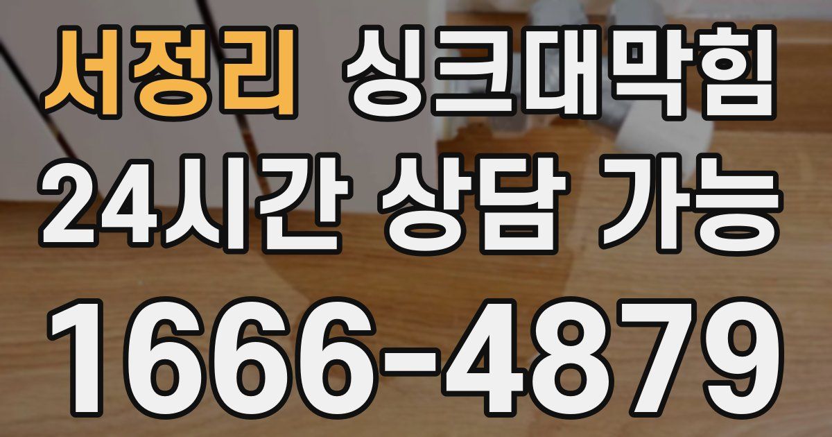 서정리 싱크대 뚫기