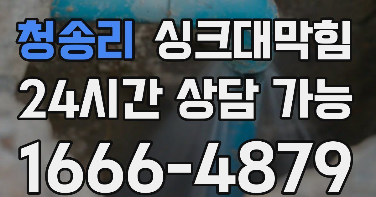 청송리 싱크대 뚫기