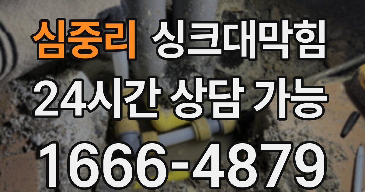 심중리 싱크대 뚫기