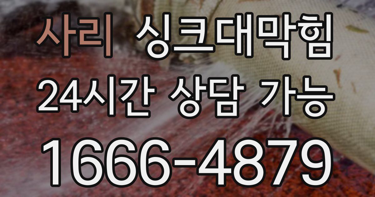 사리 싱크대 뚫기