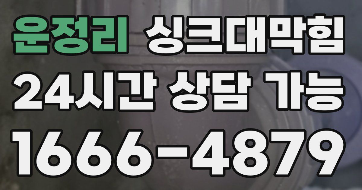 운정리 싱크대 뚫기