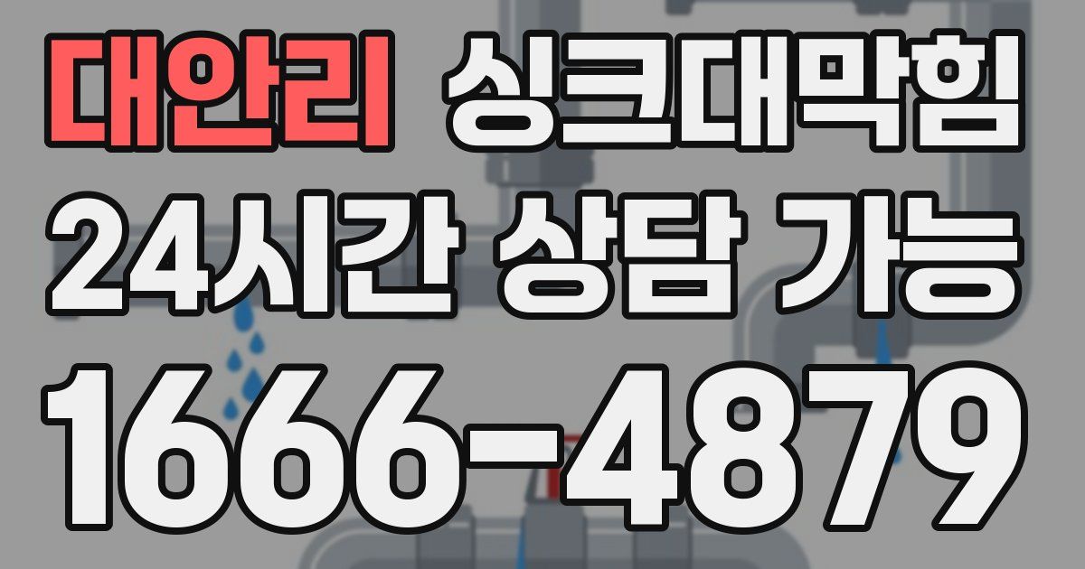 대안리 싱크대 뚫기