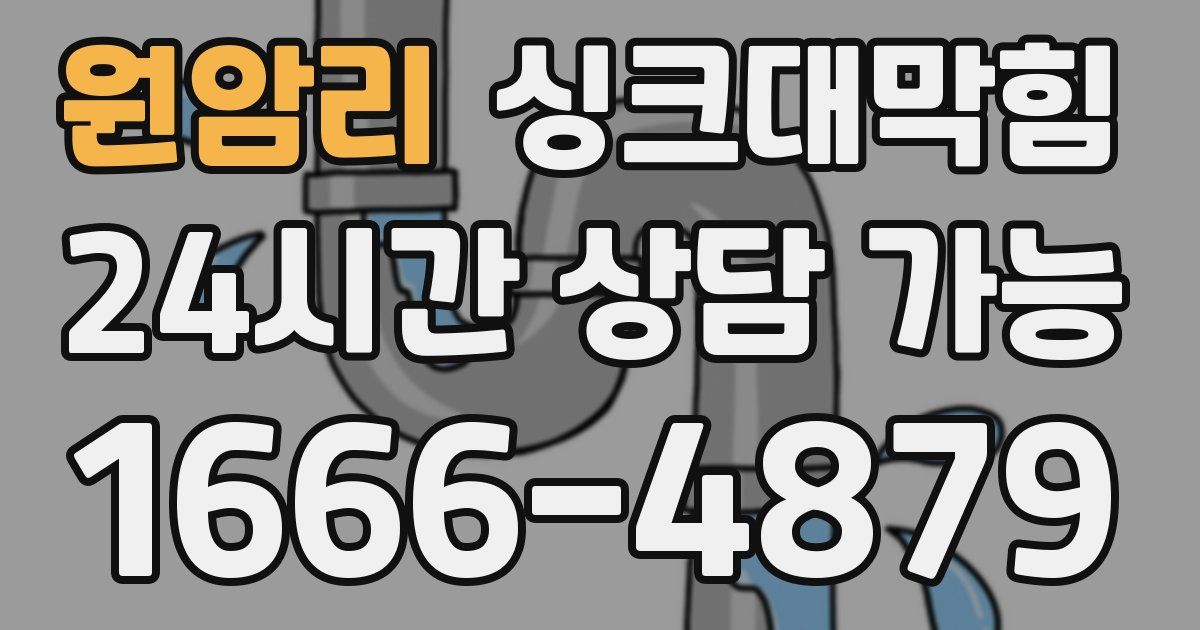 원암리 싱크대 뚫기