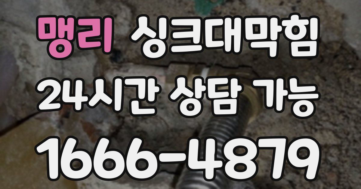 맹리 싱크대 뚫기